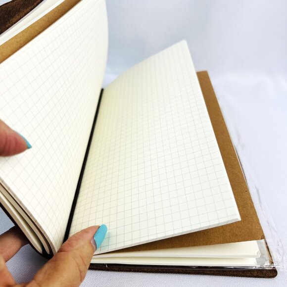 Handmade Refillable Leather Journal Traveler Diary Notebook 8.5 x 4.5 NWT - Picture 6 of 9